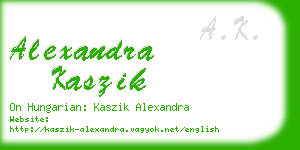 alexandra kaszik business card